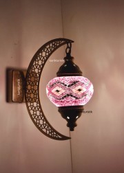 Mozaik Aplik Lamba Hilal Dekoratif Duvar Otantik Aplik Yarım Ay